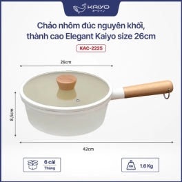 Chảo nhôm đúc nguyên khối thành cao Elegant Kaiyo 26cm KAC-2225