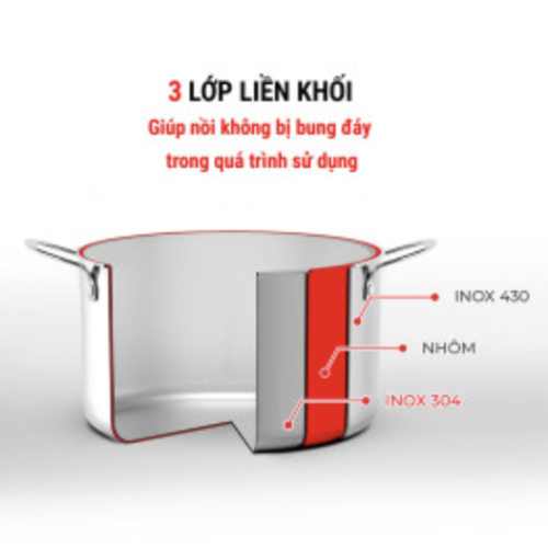 Nồi Inox 304 liền khối Kalpen Kampfer KF24