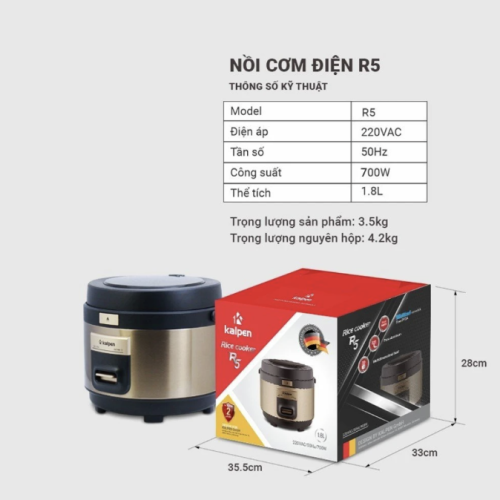 NỒI CƠM ĐIỆN Ủ ẤM 3D KALPEN R5
