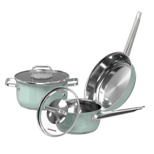 Bộ nồi chảo inox 304 Sunhouse SHG608