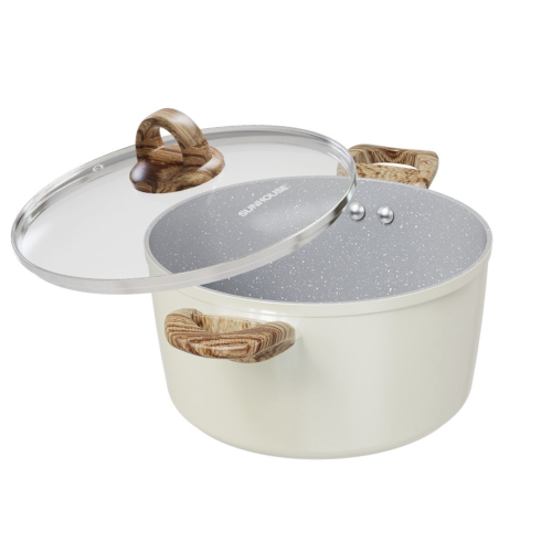 Bộ nồi chống dính vân đá đáy từ Sunhouse SHG7979MA