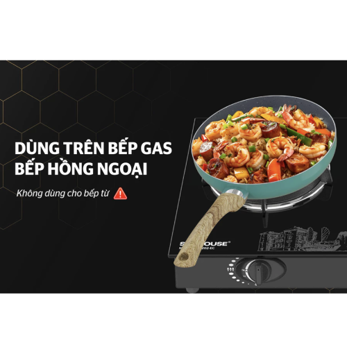Chảo nhôm chống dính vân đá Sunhouse Clover CL24