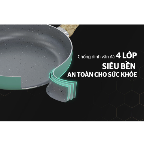 Chảo chống dính vân đá Sunhouse Clover CL20S