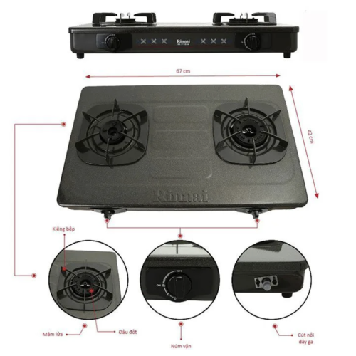 Bếp gas đôi Rinnai RV-715Slim(G)
