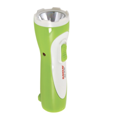 Đèn pin tay cầm Sunhouse SHE-4051 cỡ nhỏ trắng xanh lá