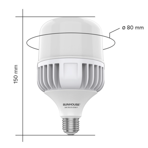Bóng đèn LED trụ nhôm Plus SUNHOUSE SHE-BULB-20W-P