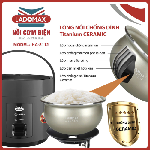 Nồi cơm điện Ladomax HA-8112