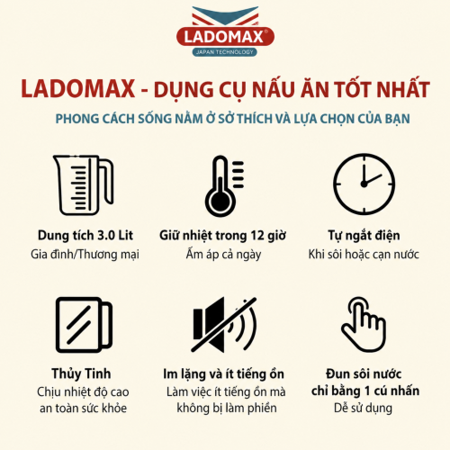 Bình thủy điện thông minh Ladomax HA-1630