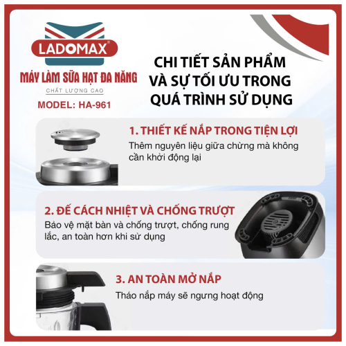 Máy làm sữa hạt Ladomax HA-961