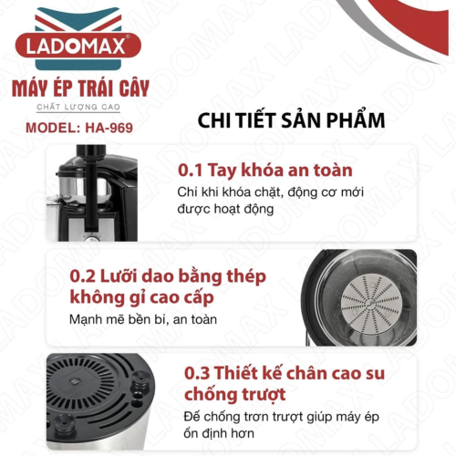 Máy ép trái cây Ladomax HA-969