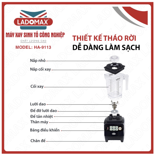 Máy xay sinh tố công nghiệp Ladomax HA-9113