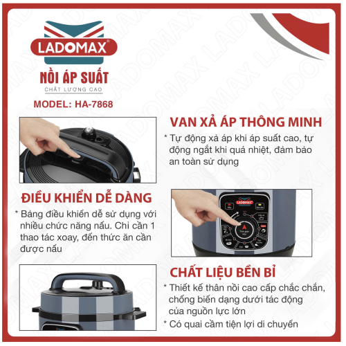 Nồi áp suất Ladomax HA-7868