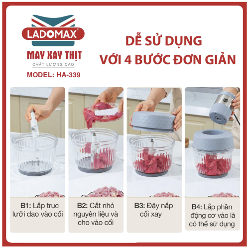 Máy xay thịt đa năng Ladomax HA-339