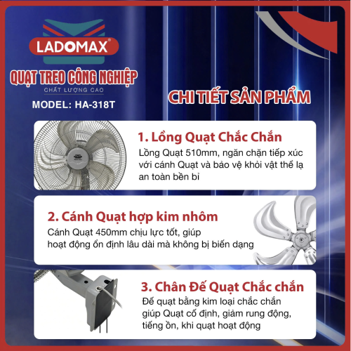 Quạt treo công nghiệp Ladomax HA-318T