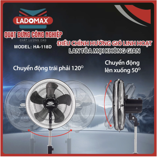 Quạt đứng công nghiệp Ladomax HA-118D