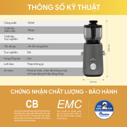 Máy ép chậm BlueStone SJB-6553