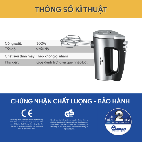 Máy đánh trứng cầm tay BlueStone HMB-6333S