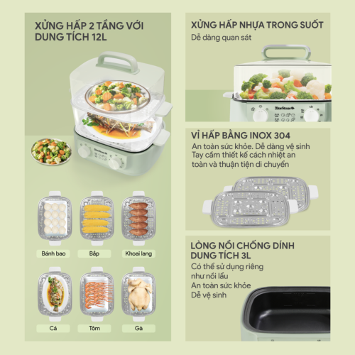 Nồi hấp đa năng BlueStone MPB-7235