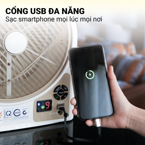 Quạt sạc Honjianda HJD-FL223 LED 2B