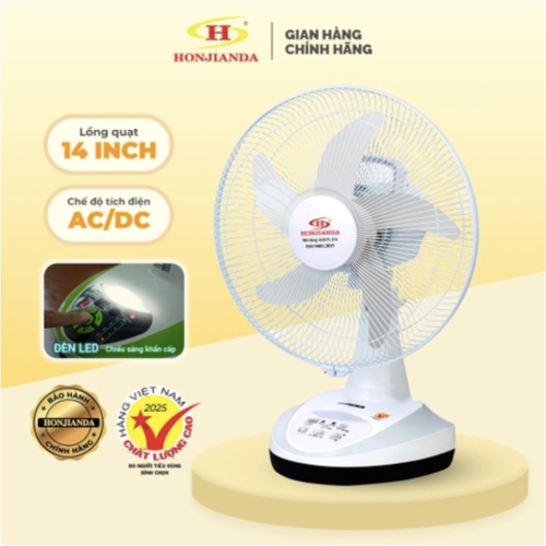 Quạt sạc tích điện để bàn Honjianda HJD-FL314 2B