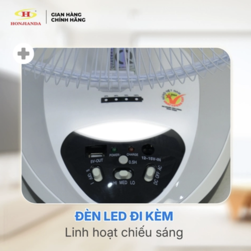 Quạt sạc tích điện để bàn Honjianda HJD-FL314 2B