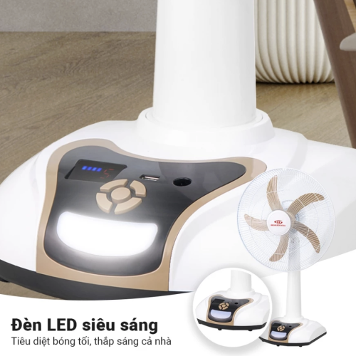 Quạt sạc tích điện Honjianda HJD-FL426H LED 1B