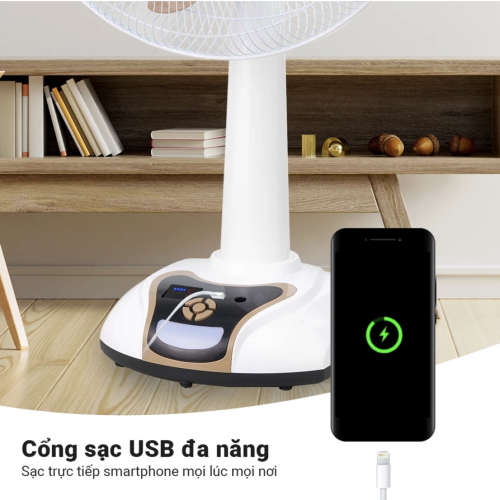 Quạt sạc tích điện Honjianda HJD-FL426H LED 1B