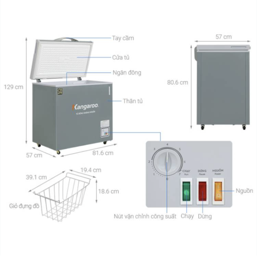 Tủ đông kháng khuẩn Kangaroo KGFZ200NG1