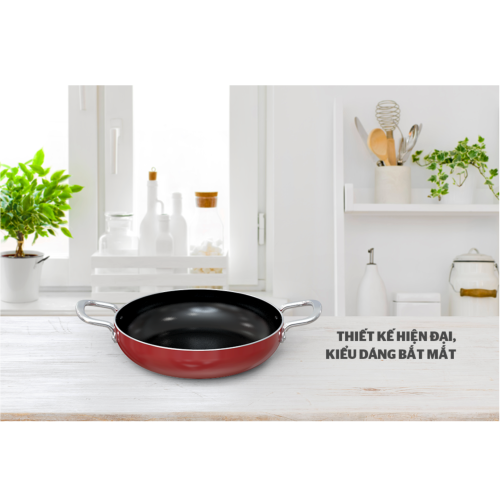 Chảo nhôm chống dính 2 quai Sunhouse CT24R2