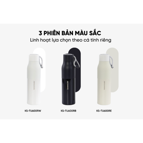Bình giữ nhiệt Refined 600ml Sunhouse KS-TU600RB