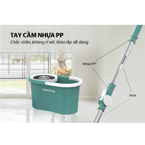Bộ lau nhà xoay 360 độ Sunhouse KS-CL330IB