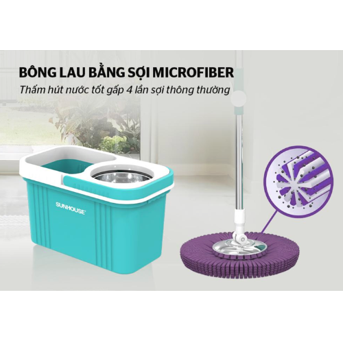 Bộ lau nhà xoay 360 độ Sunhouse KS-CL350IB