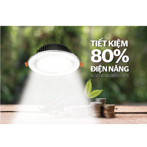 Đèn LED Downlight viền bạc 3 màu Sunhouse SHE-DL01-3/9W-VB