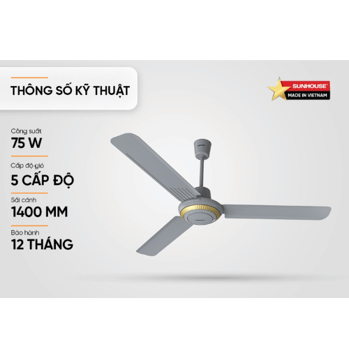 Quạt trần 3 cánh Sunhouse SHD7659G