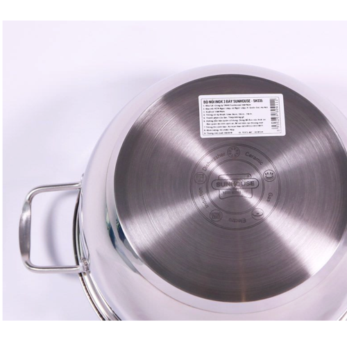 Bộ 3 Nồi Inox 3 Đáy Sunhouse SH335