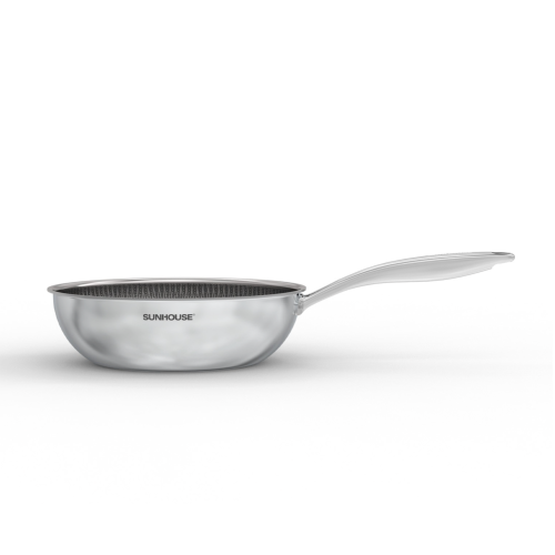 Chảo xào inox liền đáy Hybrid Sunhouse Healthy IN26M8VK