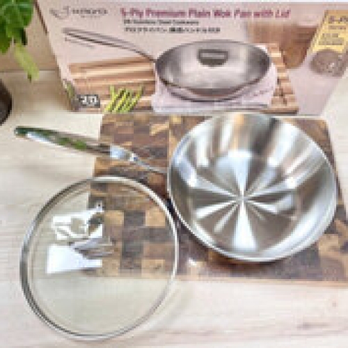 Chảo inox 316 liền khối 5 lớp Premium Kaiyo KIW-3802 - Chảo sâu lòng 20cm kèm vung kính