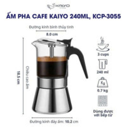 Ấm pha cà phê Kaiyo Moka Pot 240ml KCP-3055