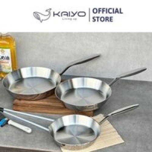 Chảo đúc inox Kaiyo KIP-3789 3 lớp đáy liền Tri-Ply size 24cm