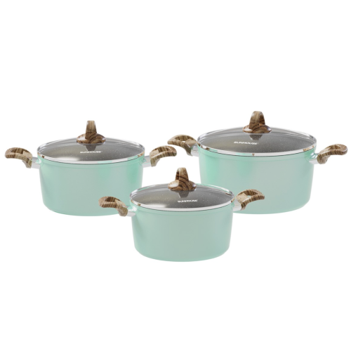 Bộ nồi nhôm đúc chống dính vân đá đáy từ Sunhouse SHG7979MB