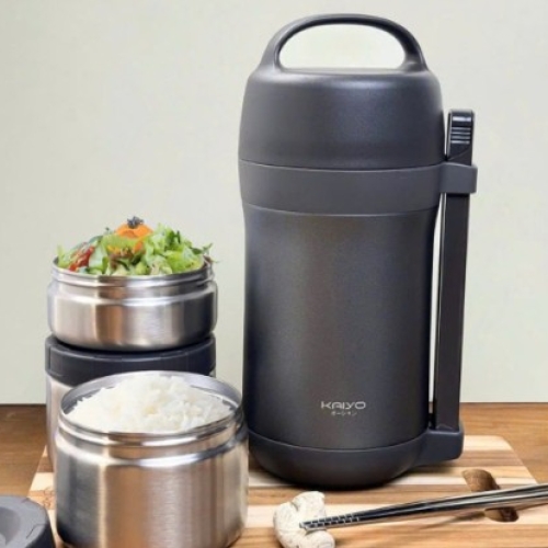 Hộp cơm giữ nhiệt Kaiyo 1700ml màu ghi đá KVL-3277