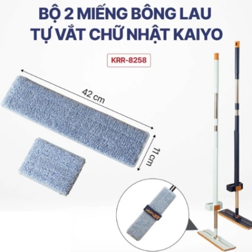 Bộ 2 miếng bông lau tự vắt chữ nhật Kaiyo KRR-8258