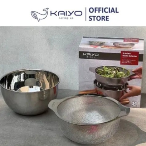 Bộ tô trộn và rổ inox Kaiyo 20cm KIB-3062