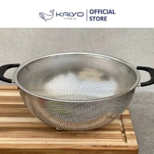 Rổ inox 2 tay cầm có chân Kaiyo 25.5cm KIB-6063