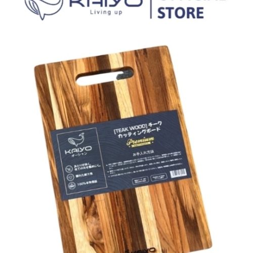 Thớt thái gỗ Teak vân ngang Kaiyo hình chữ nhật Size S VNCN01