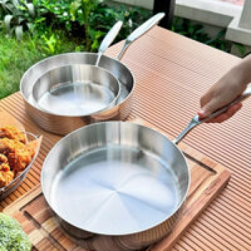 Chảo inox 316 liền khối 5-Ply Premium Kaiyo 26cm thành cao KSP-3857