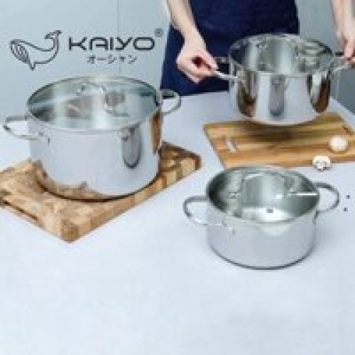 Nồi inox thân đáy liền Tri-Ply Classic Pro Kaiyo 20cm KIC-6841