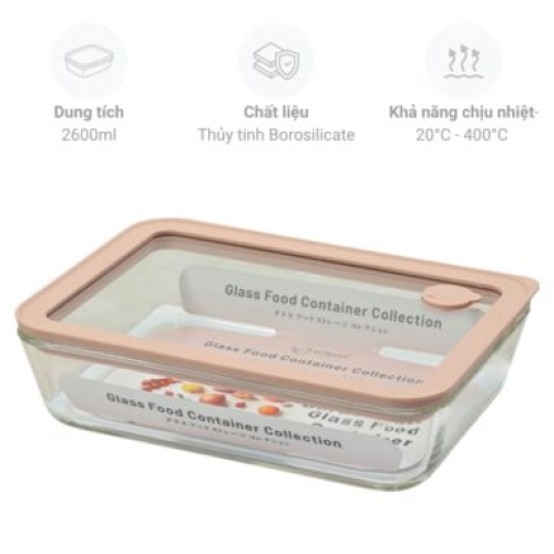 Hộp đựng thực phẩm Kaiyo KFC-5240 1050ml - Thủy tinh Borosilicate cao cấp chịu nhiệt