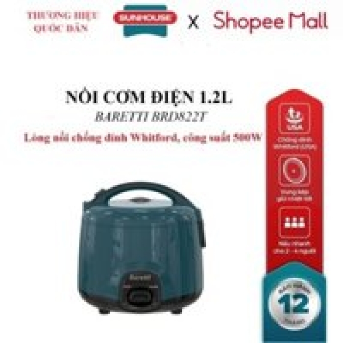 Nồi cơm điện Baretti 1.2L BRD822T